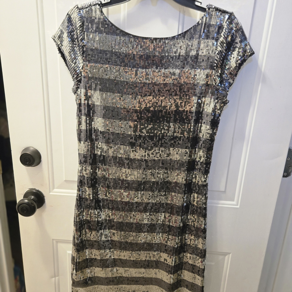 White House Black Market Sequin Striped Mini Dress